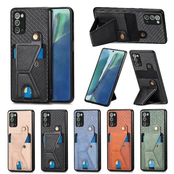 Funda Resistente para Samsung Galaxy Note 20 con Tarjetero y Soporte, Diseño Magnético Negro