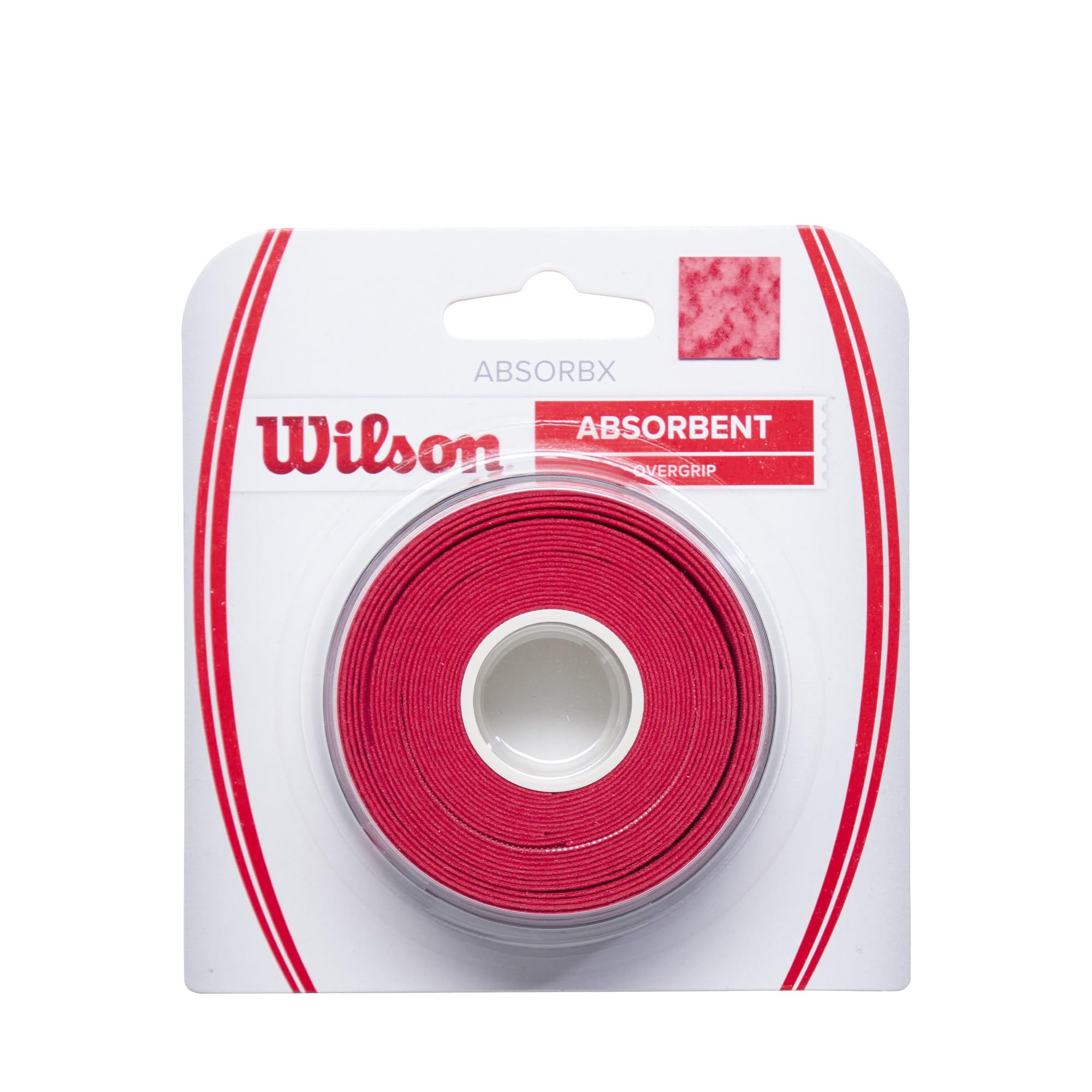 Tennis Overgrip Wilson Absorbx, Paquete De 3, Rojo