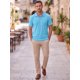 thumbnail image 2 of INSPIRE CHIC Camiseta Polo de Punto Jacquard para Hombre Cuello en V Transpirable Verano Golf Talla L Azul, 2 of 5