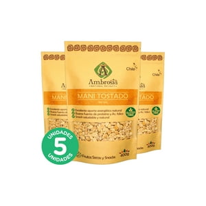 Ambrosia Spa - Pack 5, Maní Tostado 400Gr