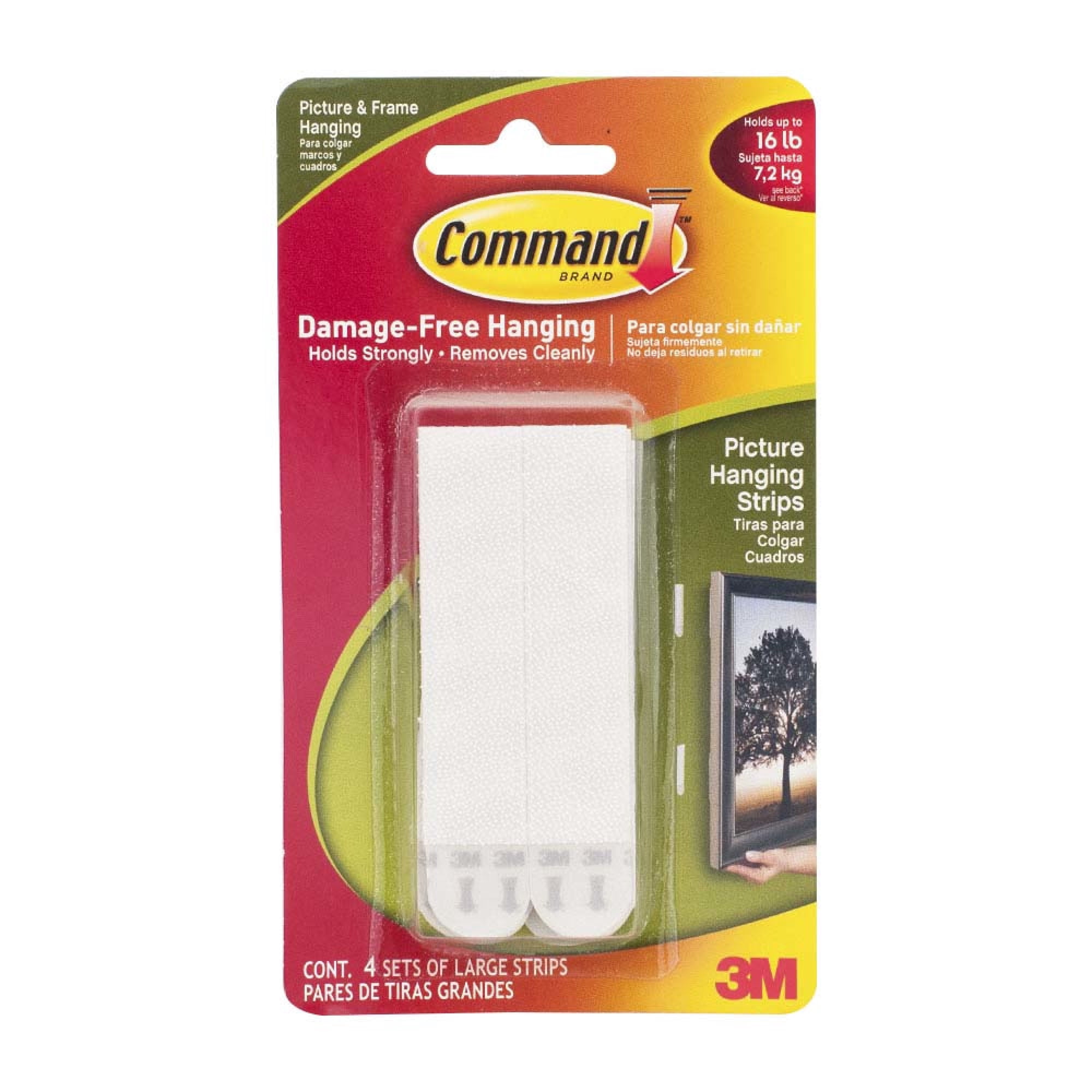 Sujetacuadros Grande 4 Unidades Blanco 1 Un Command