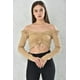 thumbnail image 1 of Polera Mujer Manga Larga Crop Beige Ajustable Talla M, 1 of 3