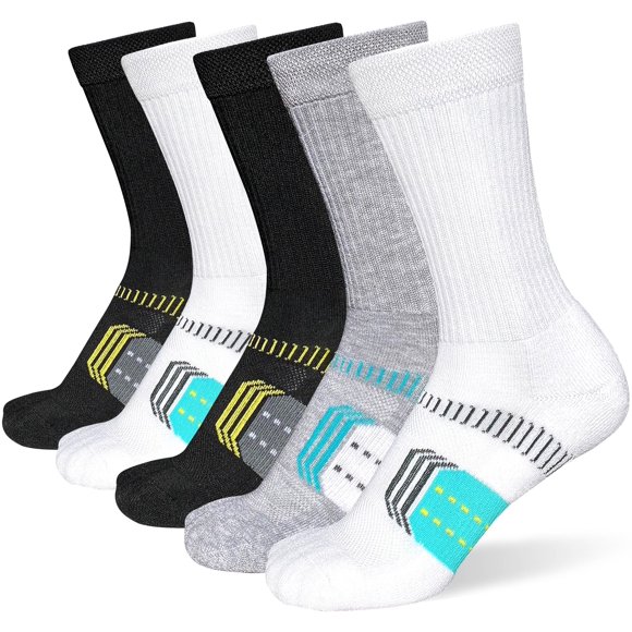 Calcetines suaskk para mujer con amortiguación, 5 pares, transpirables