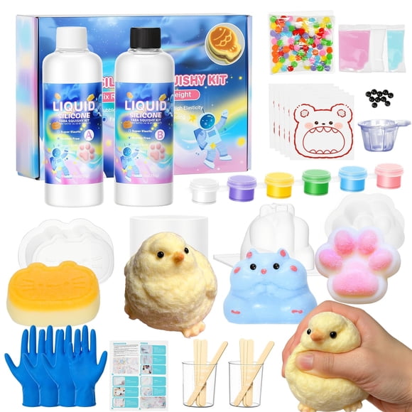 Kit de manualidades MerriVibe Taba Squishy con moldes de silicona DIY
