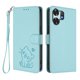 thumbnail image 1 of Funda Billetera con Relieve de Gato para Honor X6D, Verde Claro, 1 of 6