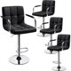 thumbnail image 1 of Set de 4 taburetes de bar ajustables Yaheetech, cuero PU negro, 1 of 9