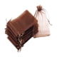 thumbnail image 1 of 100x Bolsas De Organza Reutilizables Para Bodas, Cumpleaños, Regalos De Fiesta, Navidad, Color Marrón, 1 of 5