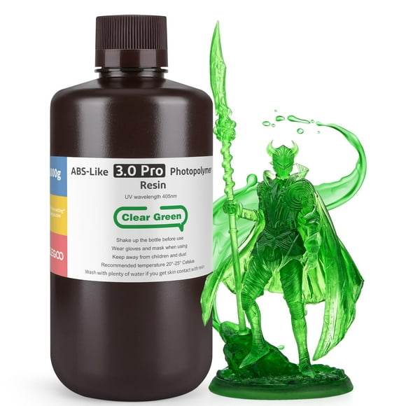 Impresora 3D de resina ELEGOO ABS-Like 3.0 Pro 1000 g, verde transparente