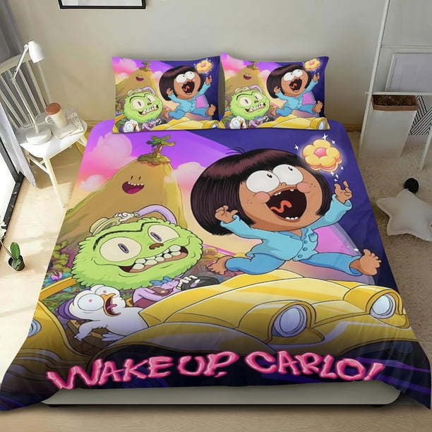 ¡Despierta, Carlo! Conjunto de sábanas temático, trío de piezas, cómodo y amigable con la piel, diseño único, regalo de decoración para el hogar para familiares, amigos y fans, 90 cm * 190 cm