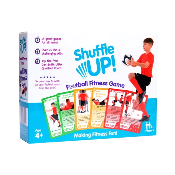 Juego de cartas de fútbol Shuffle Up 70+ Diversión y habilidades activas para niños de 4 años o más
