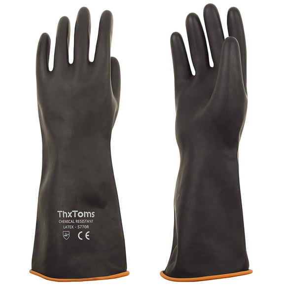 Guantes de látex ThxToms Heavy Duty que resisten ácidos, álcalis y aceites
