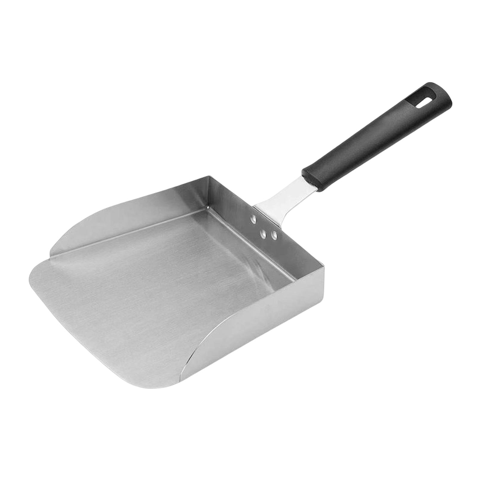 Bothyi - Práctica Pala Para Alimentos De Acero Inoxidable, Mango De Madera Desmontable, Pala Para Alimentos