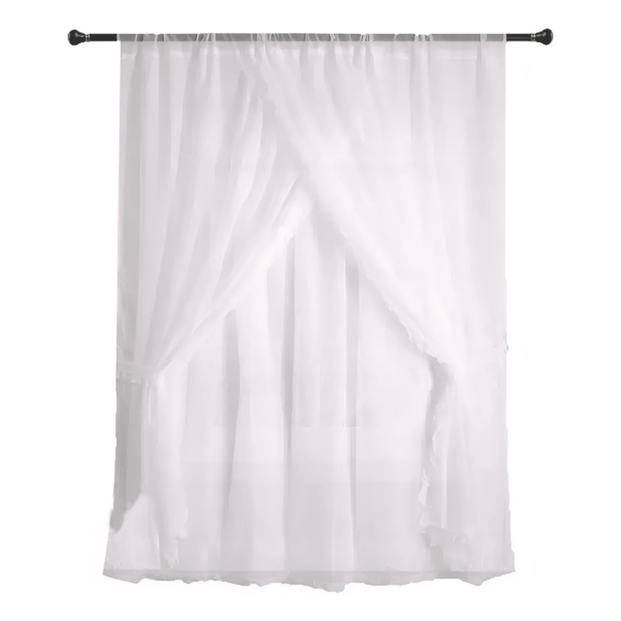 Genérico - Velo Romántico Visillo 3 Paños 200x220cm Blanco