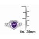 thumbnail image 2 of Anillo de Promesa con Corazón de Amatista 6,50 qt en Plata de Ley Chapada en Rodio Rosa, 2 of 4