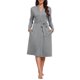 thumbnail image 2 of INSPIRE CHIC Bata larga de mujer de manga larga de rayón, bata suave con cinturón, ropa de dormir para salón, cubierta, talla S, gris, 2 of 6