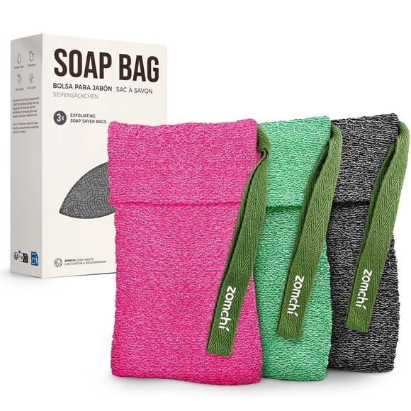 Bolsa para Jabón ZOMCHI Pack de 3 - Ahorro y Exfoliación