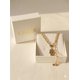 thumbnail image 1 of Collar Carré Mujer Con Ojo Turco Enchapado En Oro 18k Dorado, 1 of 3
