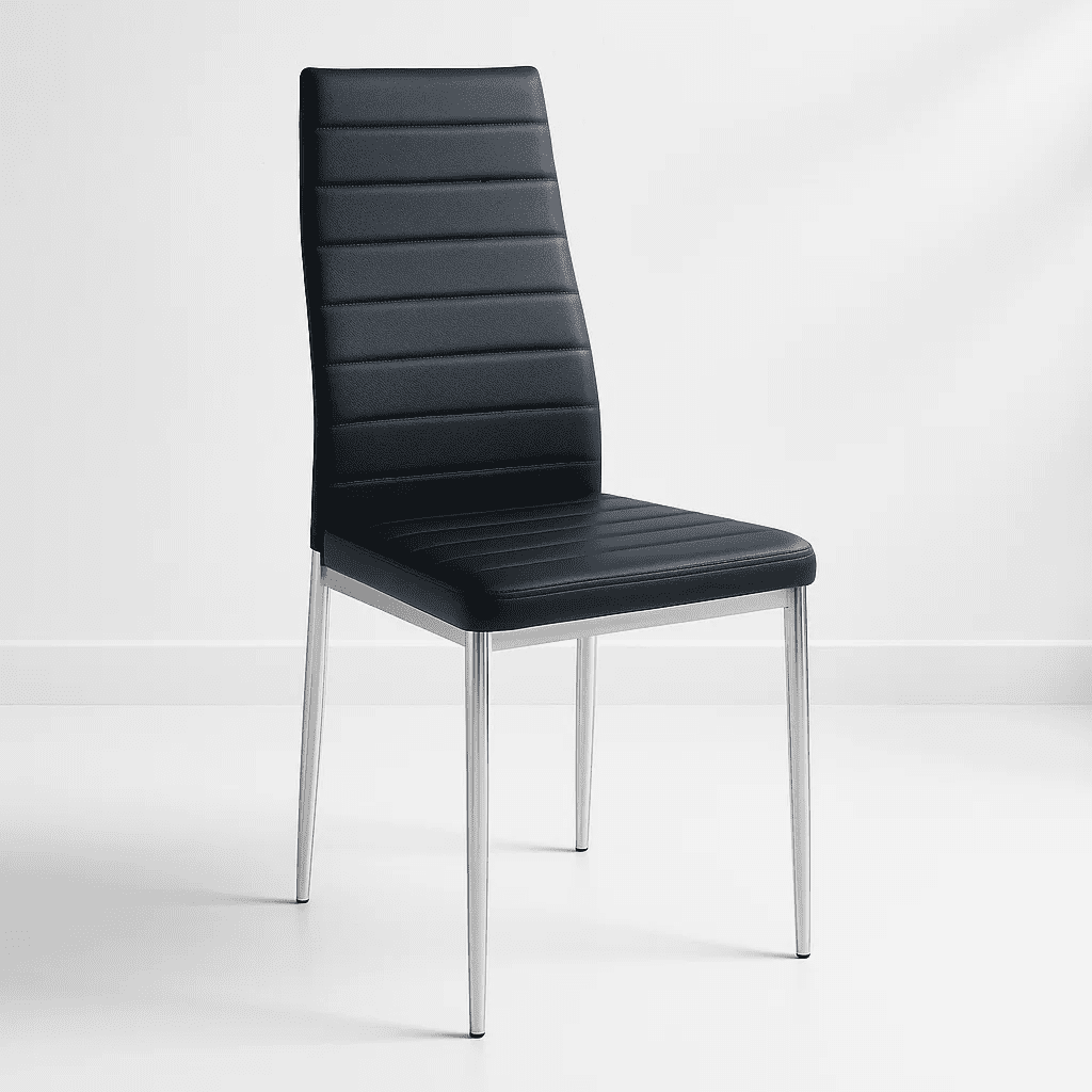 Klik Muebles - Silla Dining Acolchada Liana Con Patas Cromadas - Negra