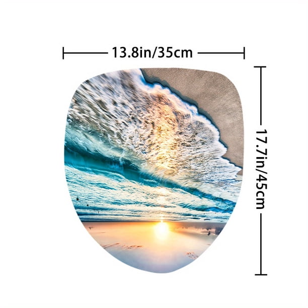 1pc Bathroom Rugs Shower Curtain, Sea Wave Pattern Shower Curtain With 12 Plastic Hooks, Bathroom Non-Slip Mat, U Shaped Toilet Mat And Toilet Cover, Bathroom Accessories, Bathroom Decor, Home Decor