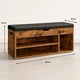 thumbnail image 4 of Banco Zapatero de Madera Rústica con Asiento Acolchado y Baúl de Almacenaje, 4 of 7