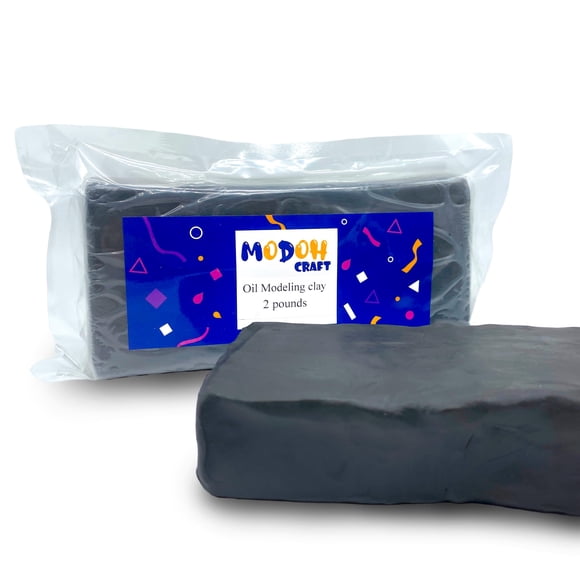 Plastilina para modelar MODOH a base de aceite, gris, no tóxica, 907 g