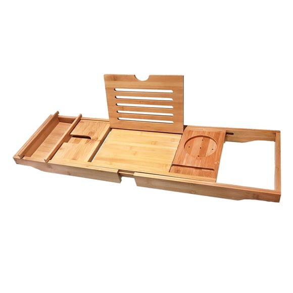 Bandeja Caddy Para Bañera De Bambú Premium Ajustable 29.53''~42.91'' Regalo Único Madera