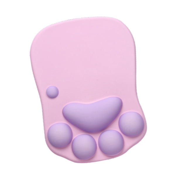 Patas de gatito -pad, alfombra de ratón con soporte de muñeca, decoración de escritorio suave accesorios creativos dulces ergonómicos para juegos en c Rosa púrpura