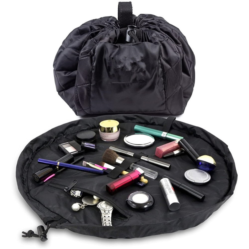 Xusx111 - Cordón Cosmético Y Maquillaje Organizador De Bolsa - Bolsa Portátil De Cordón Con Bolsillo De Cremallera, Bucles De Maquillaje Y Más - Bolsa De Aseo Duradera, Lavable En Máquina Para Viajes