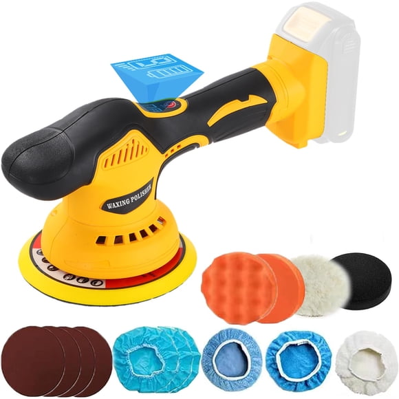 Pulidora abrillantadora inalámbrica para auto Alrigon de 6" compatible con Dewalt 20V
