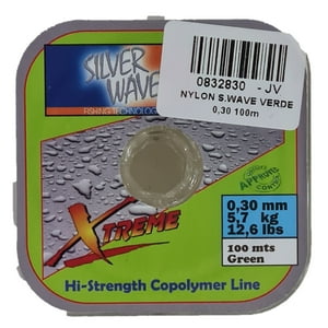 Silver Wave - Nylon De Pesca Verde 0,30Mm Resistencia5,6Kg Bobina 100Mt