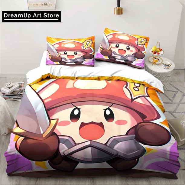 Game Legend of Mushroom Bedding Set Cute Quilt Cover Bed Cover With Pillowcase