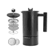 thumbnail image 2 of Cafetera prensa francesa 1L termómetro reloj acero inox negro, 2 of 3