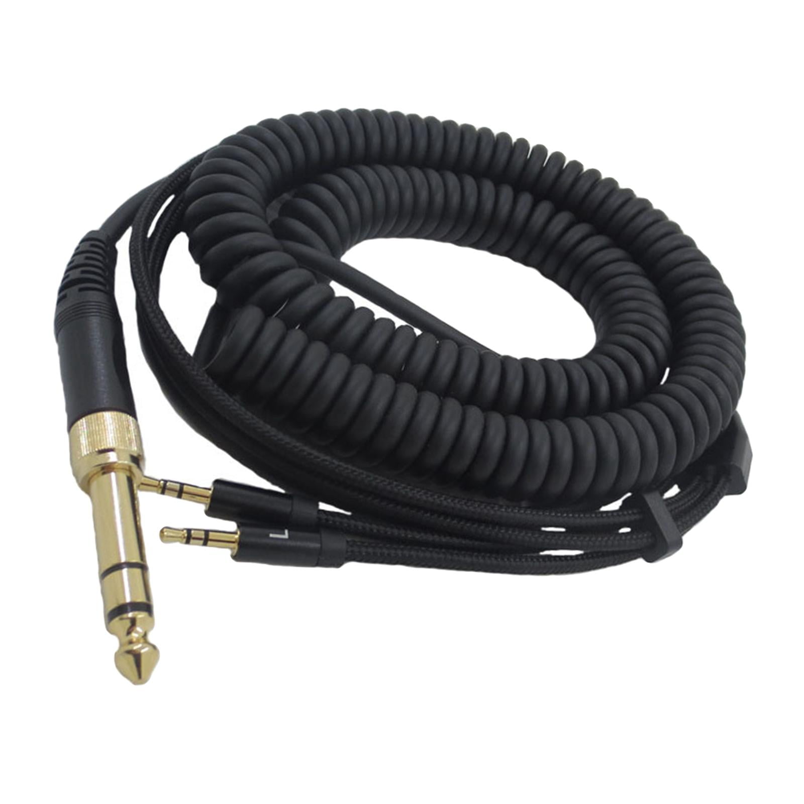 Magideal - Cable De Sonido De Repuesto De 1,8 M, Adaptador De Conector Dual De 2,5mm A 3,5mm, 6,35mm, Elástico Negro, 5m Para He400s He-400i He560 He-350