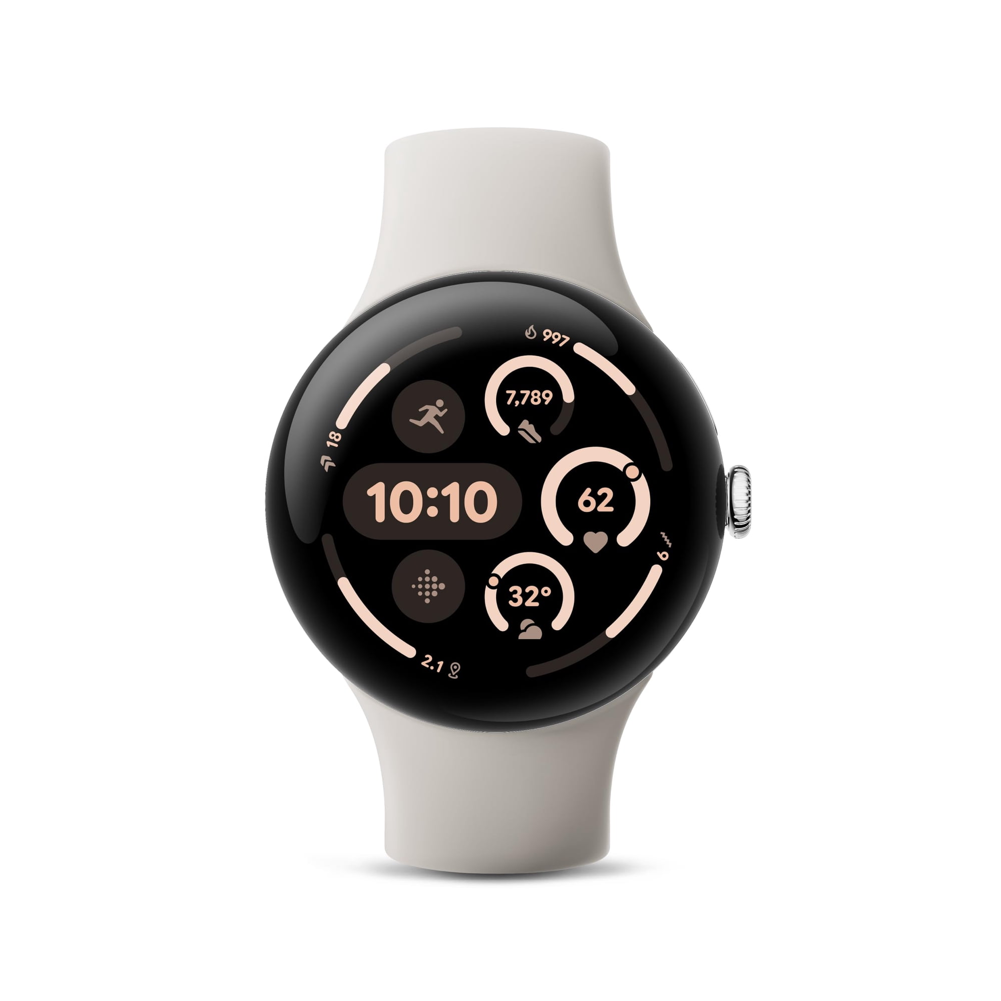 Reloj Inteligente Google Pixel Watch 3 De 45 Mm Con Android Lte, Color Plateado