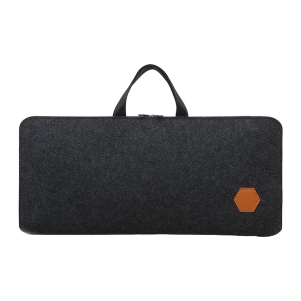 Estuche para teclado de PC, bolsa de almacenamiento de fieltro para teclado, a prueba de polvo, portátil, para oficina, a prueba de golpes, versátil, Negro
