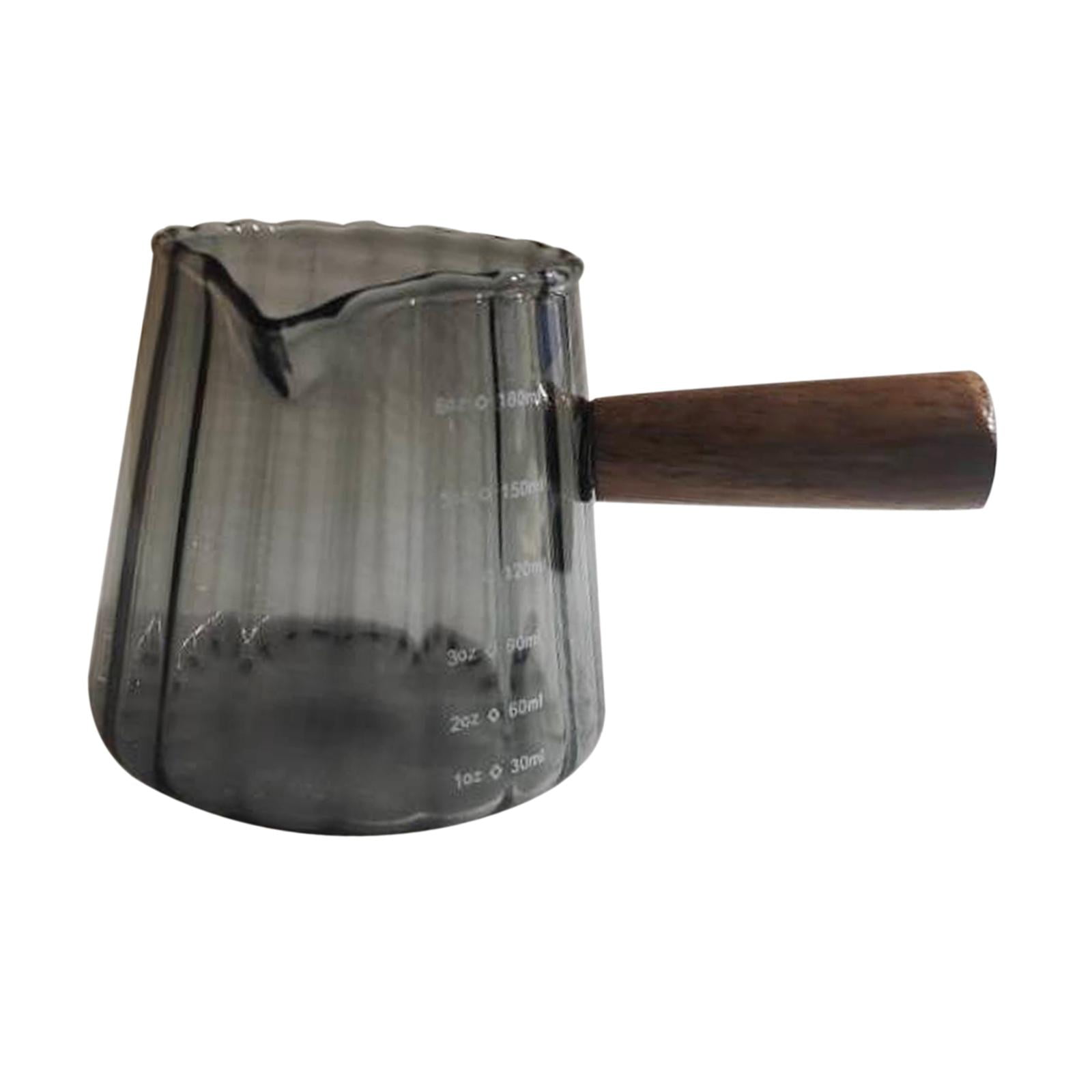 Bothyi - Taza Medidora De Cristal Para Leche, Accesorios Para Café Expreso, 180ml/16oz, Para Bar, Oficina, Hogar, Negro