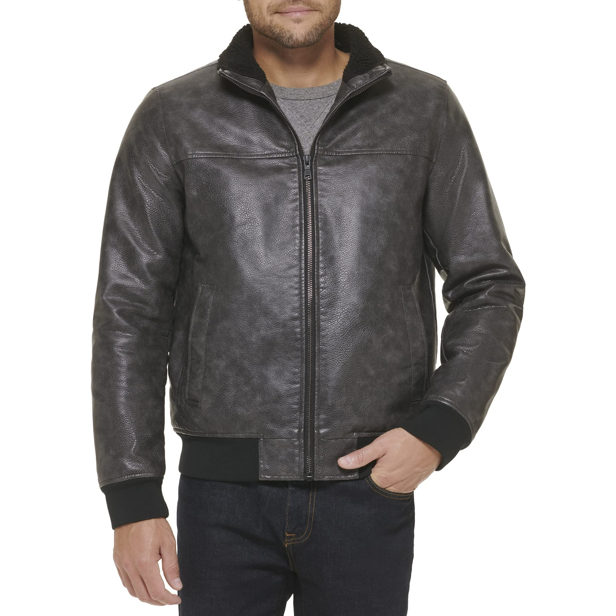 Chaqueta Tommy Hilfiger Smooth Lamb Touch De Piel Sintética Negra