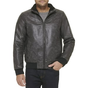Chaqueta Tommy Hilfiger Smooth Lamb Touch De Piel Sintética Negra