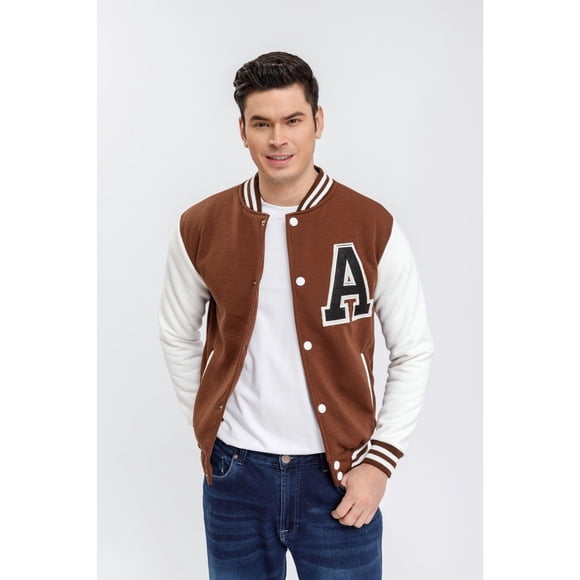 Chaqueta Universitaria Hombre Gruesa Forro Piel Bolsillos 7579