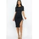 thumbnail image 1 of Vestido Midi Con Dobladillo Dividido Y Fruncido Lateral Con Cordón, 1 of 2
