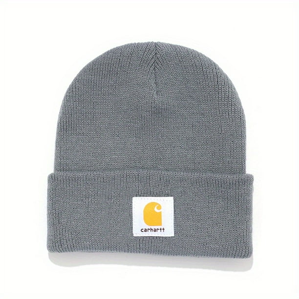 Classic Label Patch Beanie Unisex Candy Color Knit Hat Elastic Lightweight Couple Skull Cap For Women & Men