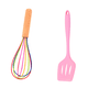 thumbnail image 1 of Juego de 2 mini utensilios de cocina de silicona con mangos de madera., 1 of 5
