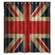 thumbnail image 1 of Cortina de ducha con bandera británica, juego de cortinas de baño con ganchos, tamaño 66 x 72 pulgadas, 1 of 3