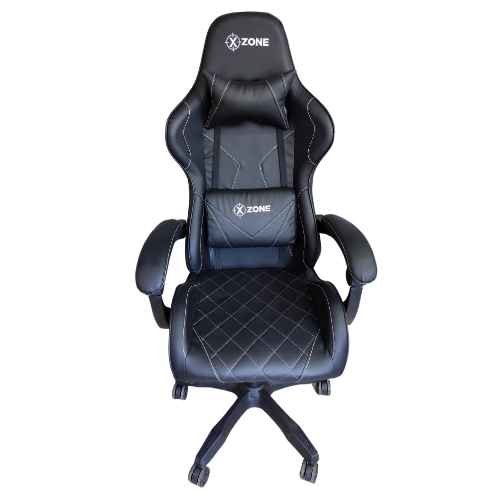 Silla De Escritorio Gamer Xzone Ergonómica Negra Con Tapizado De Cuero Sintético