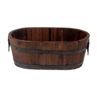 Magideal - Maceta Para Plantas, Contenedor Versátil Y Resistente, Adorno Artesanal, Cubo Para Flores, Madera Conservante Para Balcón, Cocina, Decoración De Oval