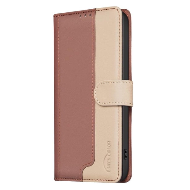 Funda Cartera con Bloqueo RFID para Motorola Moto G45 5G con Ranuras y Soporte Marrón