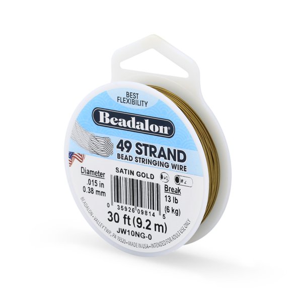 Alambre Beadalon Satinado Oro 0,38 mm 9,2 m 13 lb (6 kg)
