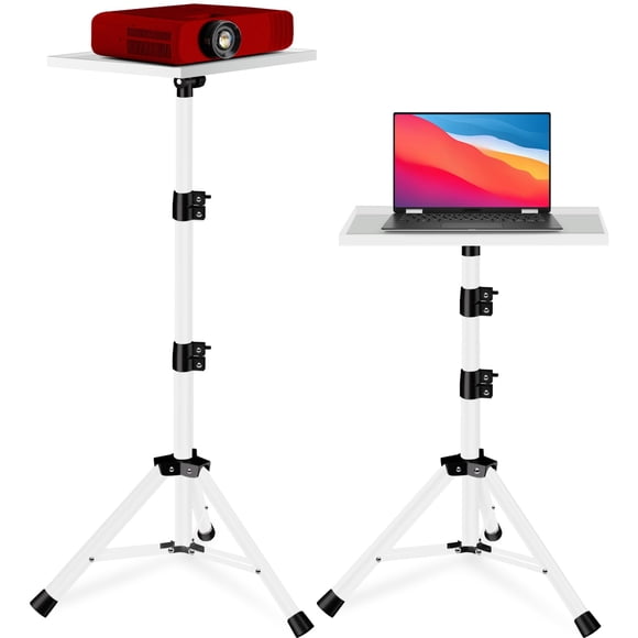 Soporte para proyector REHOSEUP 55-140 cm con soporte para teléfono blanco