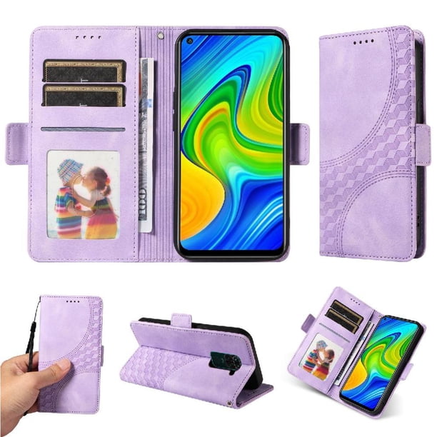 Carcasa FOXDOCK Xiaomi Redmi Note 9 4G de cuero PU, diseño acolchado clásico, protección contra caídas y rayones