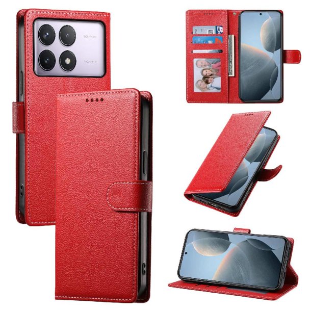 Funda para FOXDOCK Xiaomi Poco F6 Pro 5G– Cuero Premium, 3 ranuras para tarjetas, Protección contra impactos